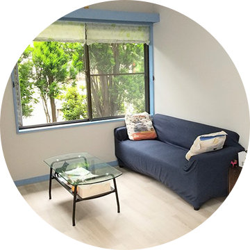 ゆったり広々とした空間